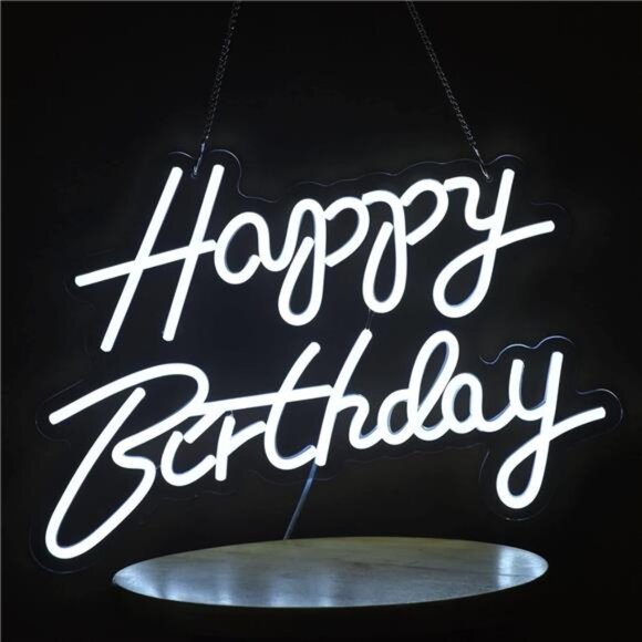 Happy Birthday Neon Sign for Wall Decor, with Dimmable Switch, Reusable Neon - Picture 3 of 7